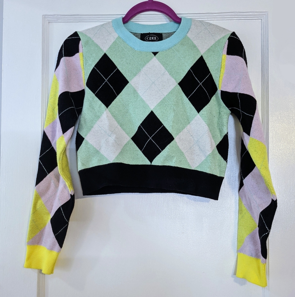 CIDER pastel argyle sweater